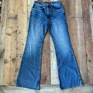 Reclaimed Vintage Inspired 90's Relaxed Flare Medium Blue Denim Jeans Size 30